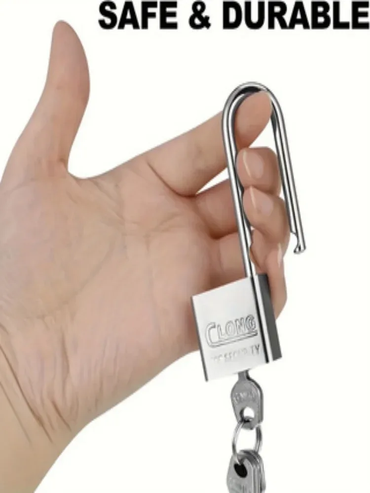 cadenas en métal robuste, étanche et antirouille, avec longue anse et clés, antivol pour entrepôt, salle de sport, 1 pièce
