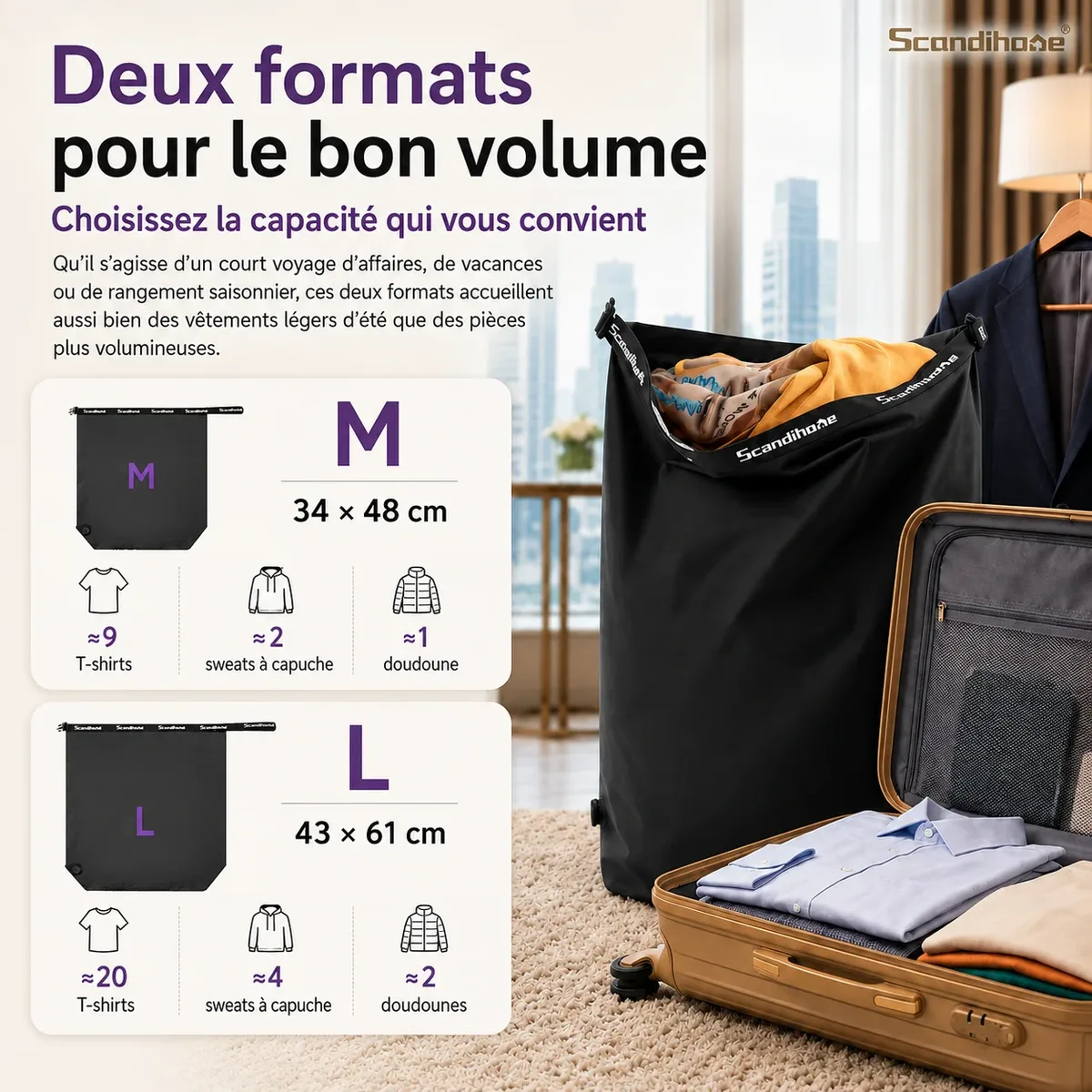 sac de compression sans pompe pour voyage affaires organisateur de vetements pour valise et bagage sac de rangement sous vide voyage gain de place pochette compression