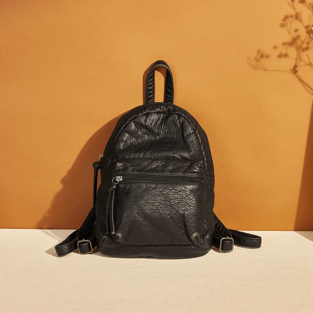 Annmouler Vintage femmes petite taille sac à dos Bronze école sac à dos en cuir souple pour les femmes usage quotidien sac cadeau