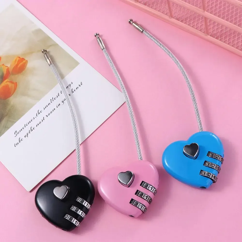 cadenas de voyage en forme de cœur pour bagages, serrure à code tsa pour tiroir de gym, cadenas à combinaison en forme de cœur