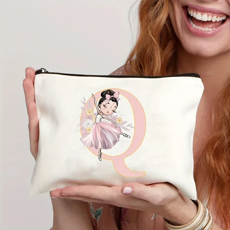 sacs de rangement, porte-monnaie, articles de toilette de style danseuse de ballet à 26 lettres, trousse de maquillage, sacs de voyage, pochette de maquillage