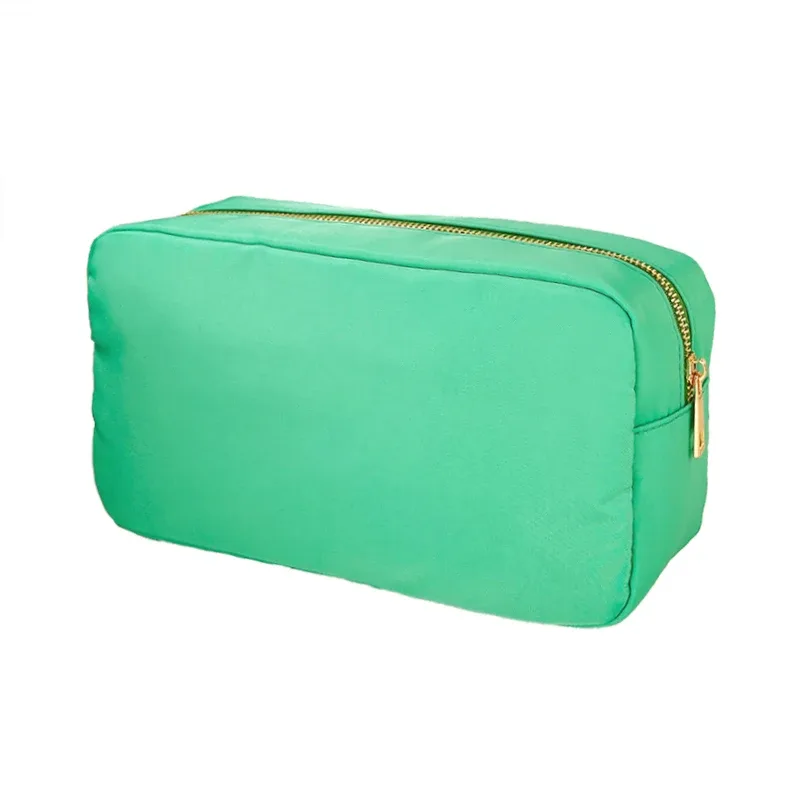 pochette de maquillage personnalisée en nylon rose, imperméable, pour femmes et filles, sac de voyage pour maquillage, organisateur de couleur bonbon, grande capacité