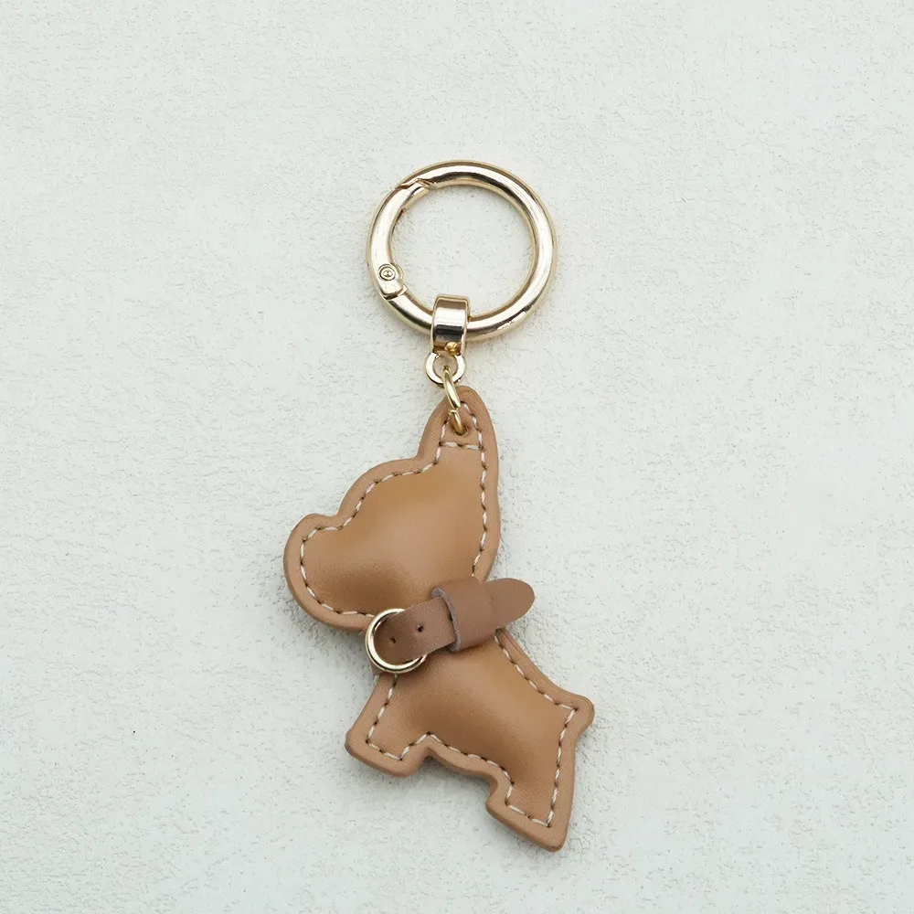 porte-clés bouledogue français, chien animal mignon, chiot en cuir pu, pendentif de sac à main tendance, décoration de sac à dos