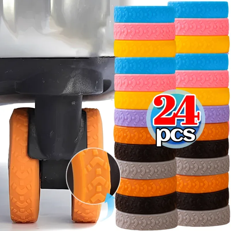 Protecteur de roues de bagages en Silicone, 2 à 24 pièces, roulettes, chaussures, valise de voyage, réduit le bruit, accessoires de couverture de protection de roue