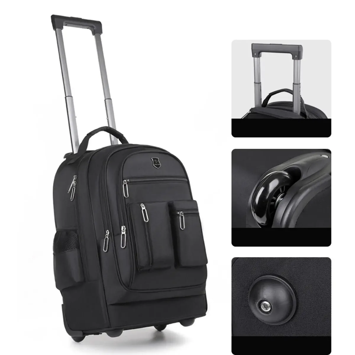 sac à dos de voyage à roulettes pour hommes et femmes, chariot léger, cabine d'affaires, étui à bombes pour ordinateur portable roulant, voyage d'affaires, adultes