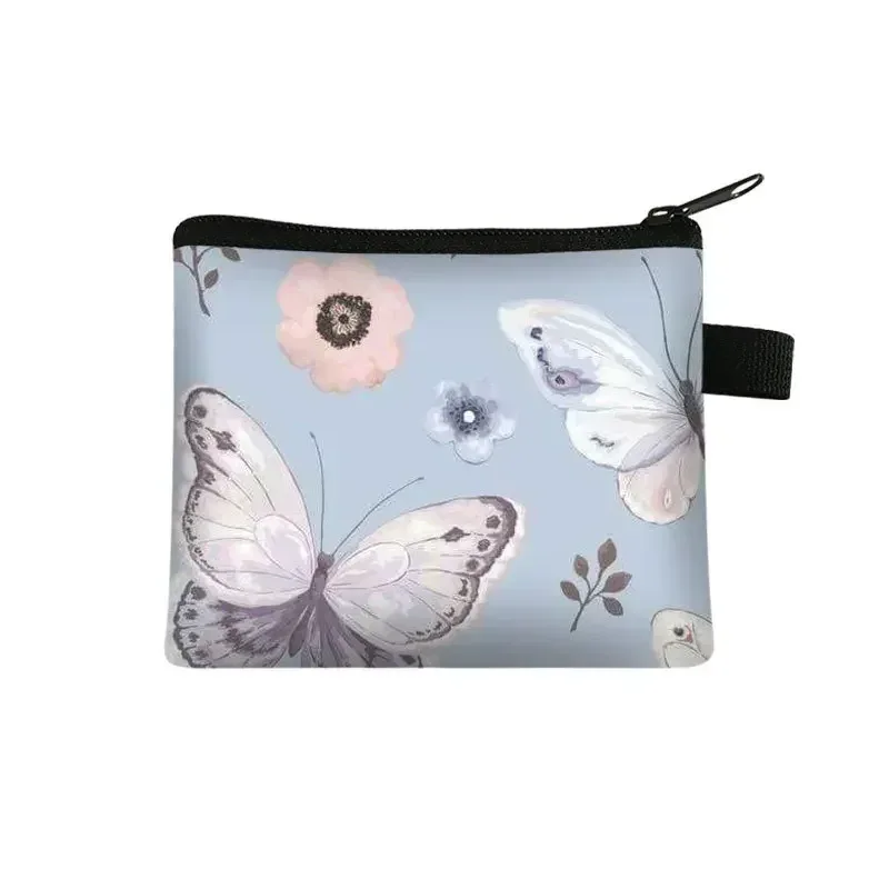 petit sac à cosmétiques imprimé floral pour filles et femmes, sac de rangement pour serviettes hygiéniques, sac de rangement pour pièces de monnaie, carte, argent, écouteurs, porte-rouge à lèvres, pochette