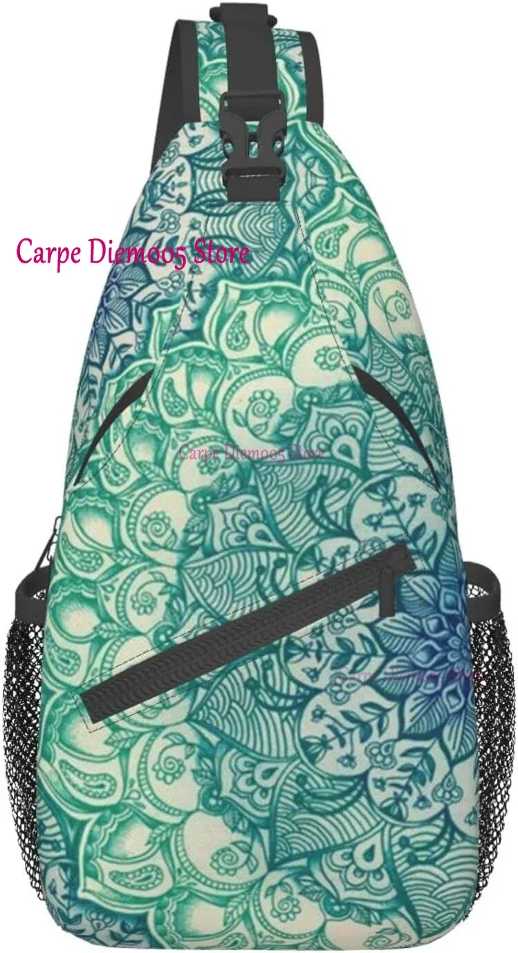 sac à bandoulière bandana paisley noir pour sac à dos à bandoulière sac de poitrine décontracté sac à dos pour randonnée marche vélo voyage cyclisme