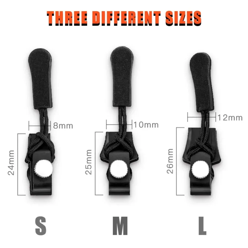 kit de réparation de fermetures éclair de 3 tailles différentes, boucle de remplacement amovible, tirette de fermeture éclair instantanée, outils de couture en métal
