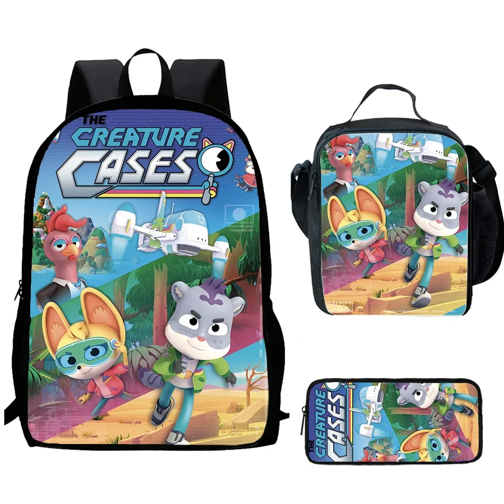 ensemble de 3 pièces de jeu pour enfants, étuis de créature c, sac à dos d'école avec sacs à déjeuner, sacs à crayons, sacs d'école pour garçons et filles, meilleur cadeau