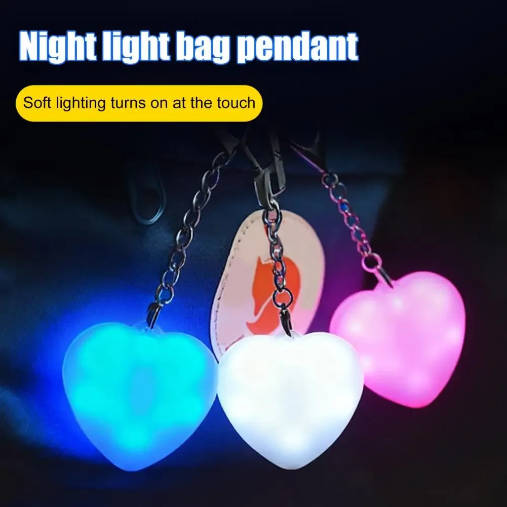 Amour coeur sac à main lumière en forme de coeur sac à main lumière avec capteur LED automatique Rechargeable détection tactile portefeuille sac fourre-tout lumière