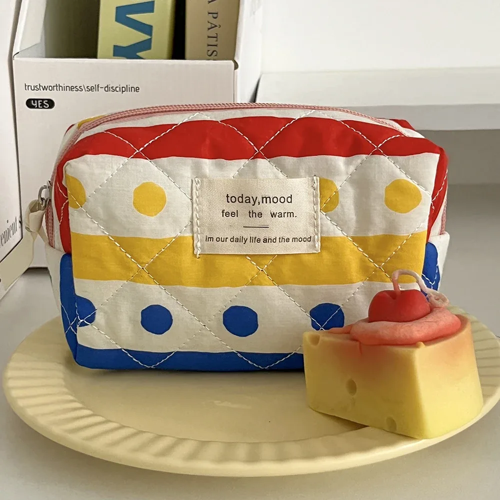 sac à main matelassé arc-en-ciel portable pour femmes, fourre-tout de voyage, sac de rangement de toilette cosmétique, poudres d'organisateur de maquillage, sac à main mignon pour filles, mode
