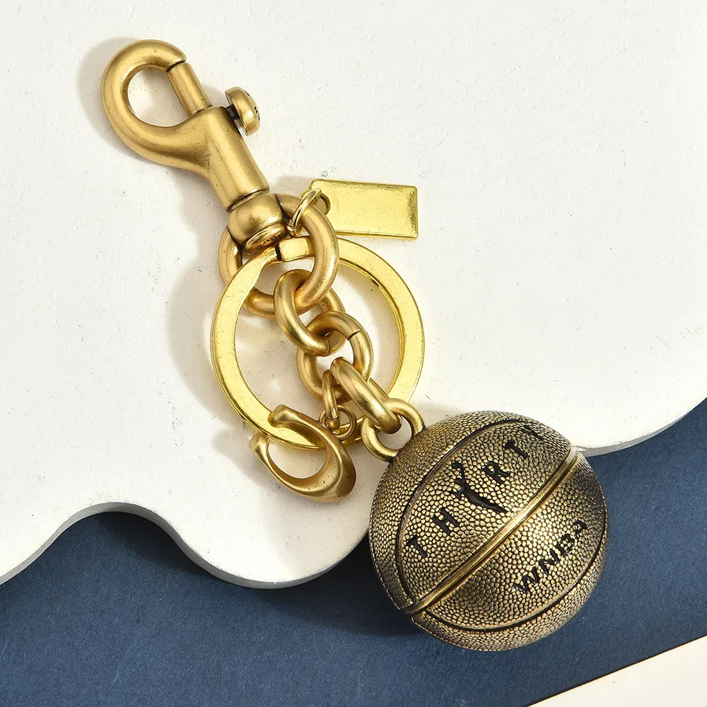 porte-clés de basket-ball en alliage, breloque vintage, accessoire pour sac à dos, cadeau pour fan de sport