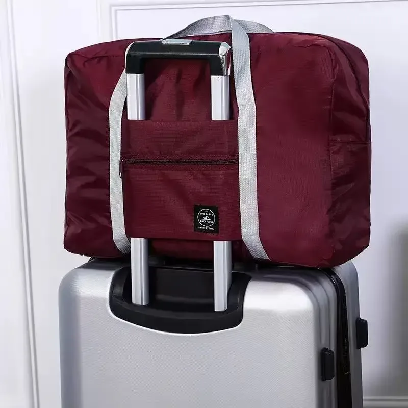 sac de voyage pliable en nylon de grande capacité, sac à main léger et multifonctionnel pour le week-end en avion