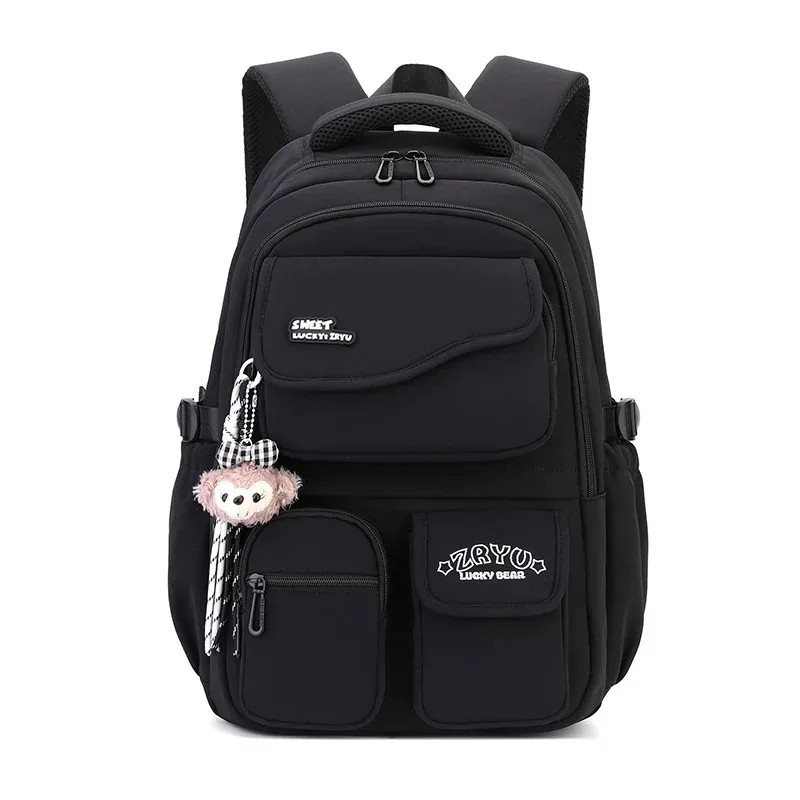 nouveau sac à dos léger et tendance grande capacité pour filles du primaire et du collège en nylon style frais et doux