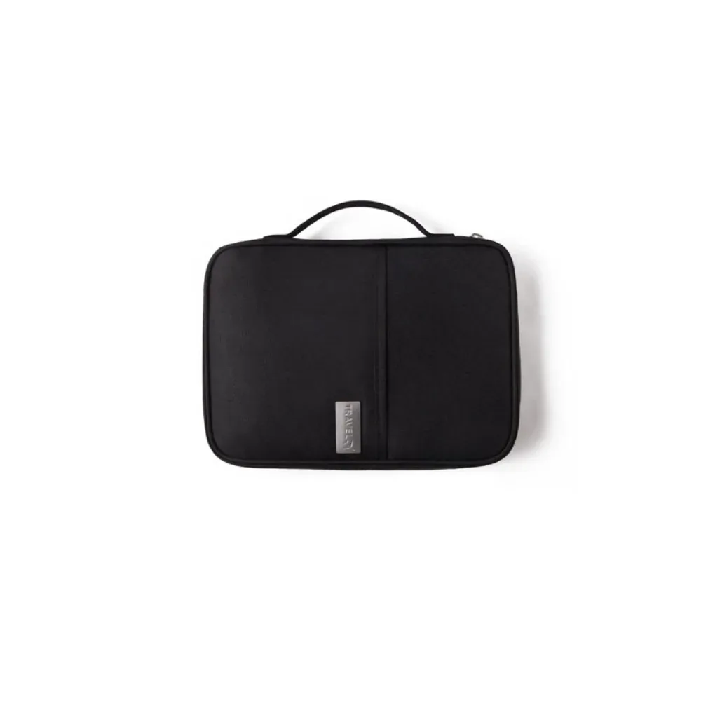 sac de voyage multifonctionnel de couleur unie pour passeport, porte-cartes, portefeuille, grande capacité, sac de rangement pour cartes, accessoires de voyage