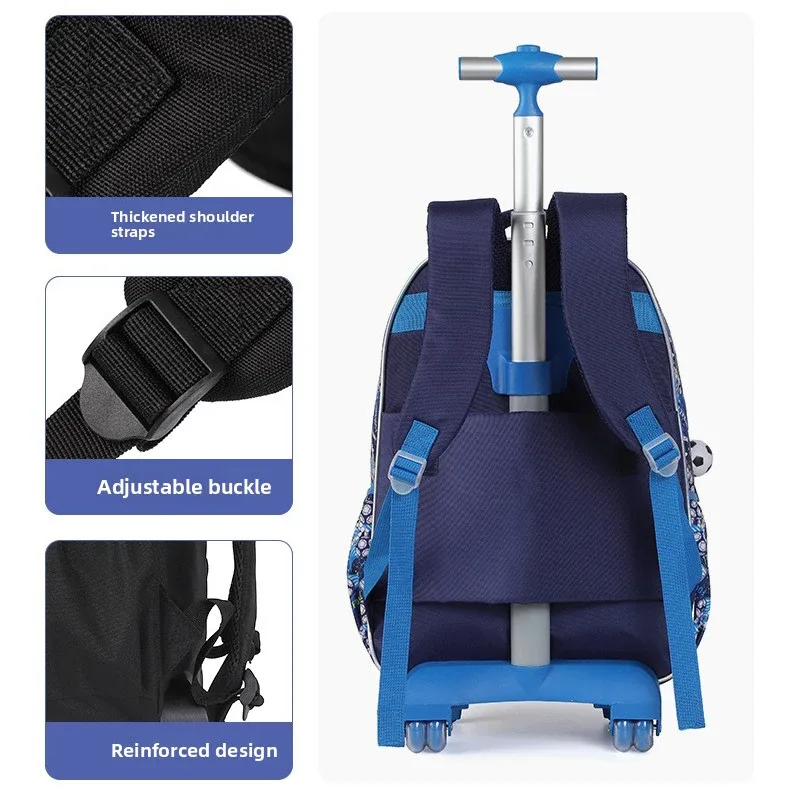 Ensemble de sacs à dos à roulettes pour enfants, sac à dos à roulettes pour garçons, sac d'école à roulettes, bagages de voyage à roulettes pour enfants