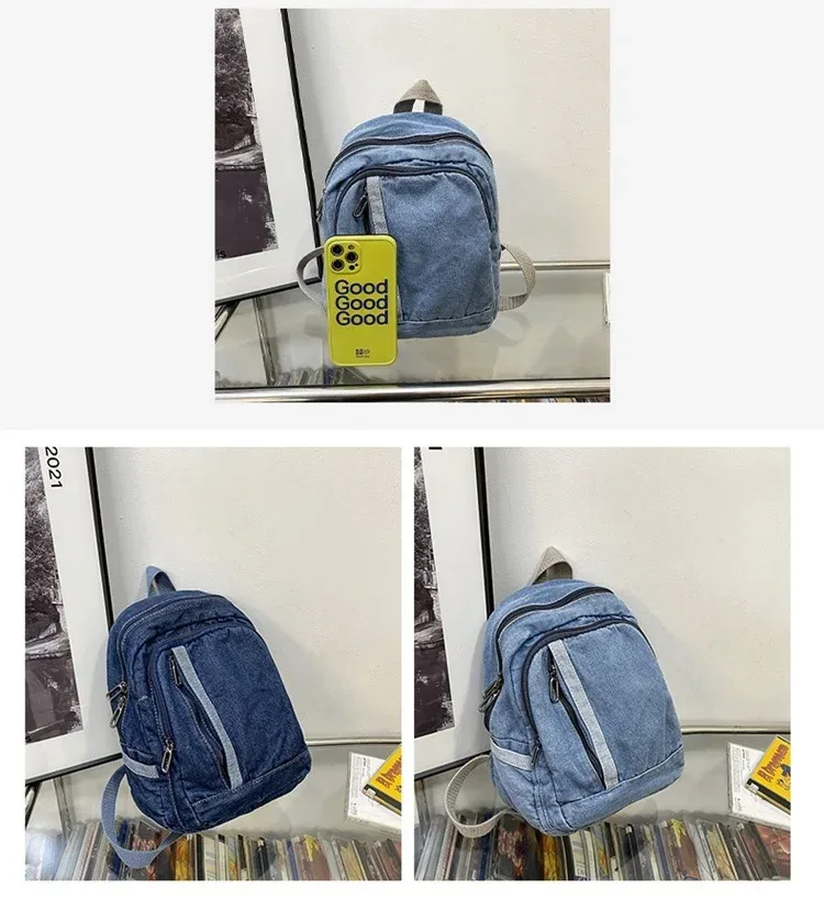 sac à dos en denim pour femmes, sac de voyage décontracté, sacs d'école pour étudiantes, sacs d'école pour adolescentes, sac à dos cowboy bleu mochila