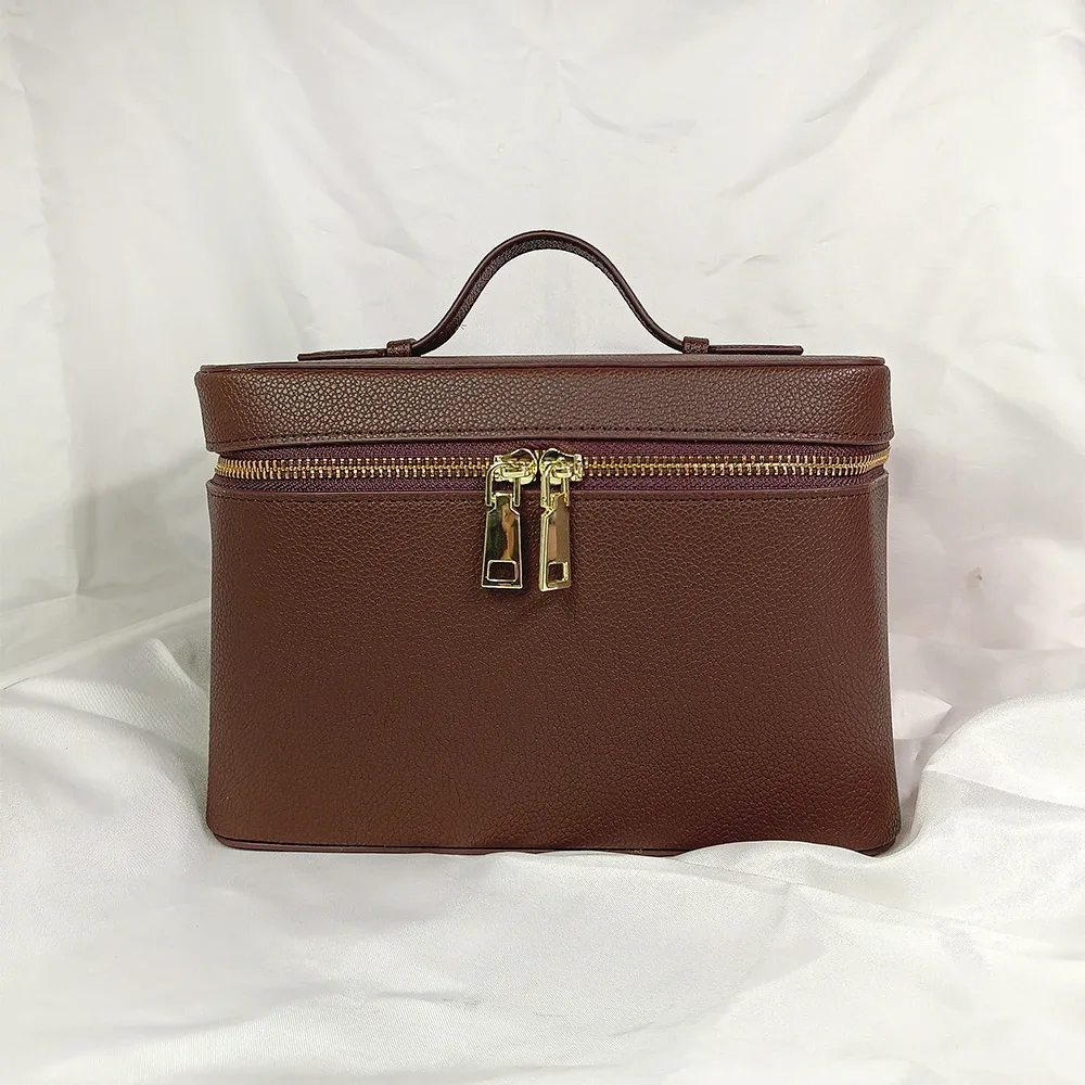 sac de voyage cosmétique portable de luxe pour femme, personnalisable avec nom, en cuir pu, grande capacité, étui à maquillage, livraison directe, sac de maquillage tendance pour femme