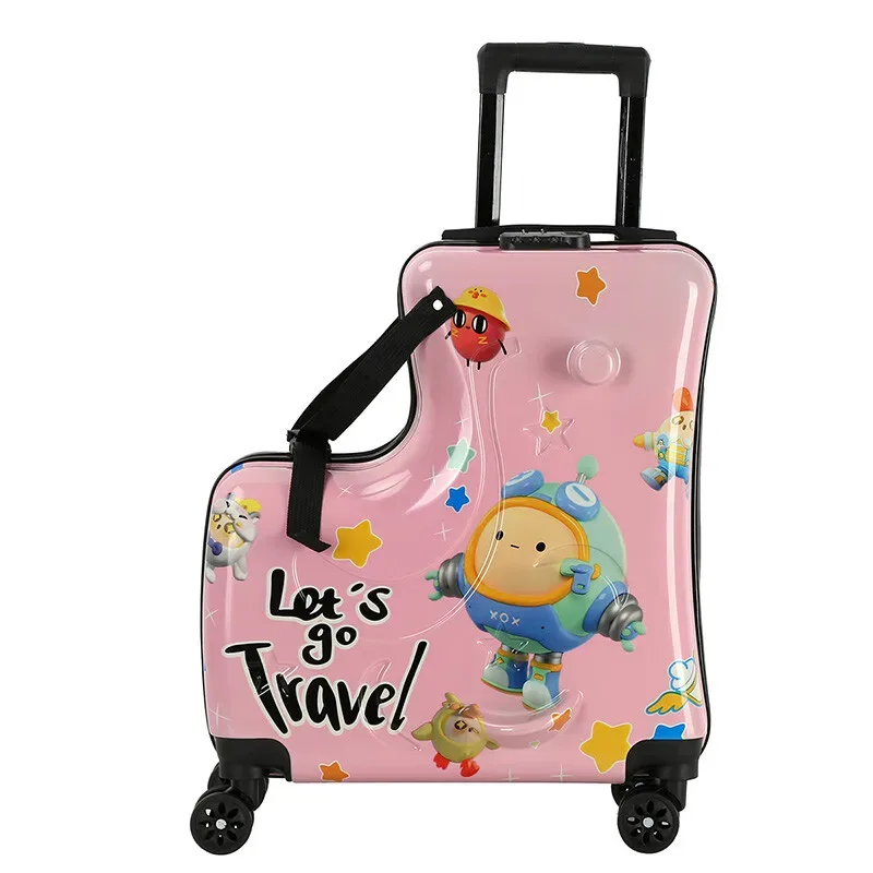 nouvelle valise à main de dessin animé 20 pouces-bagage à serrure tsa pour enfants avec roues silencieuses, sac à main léger pour avion garçons et filles