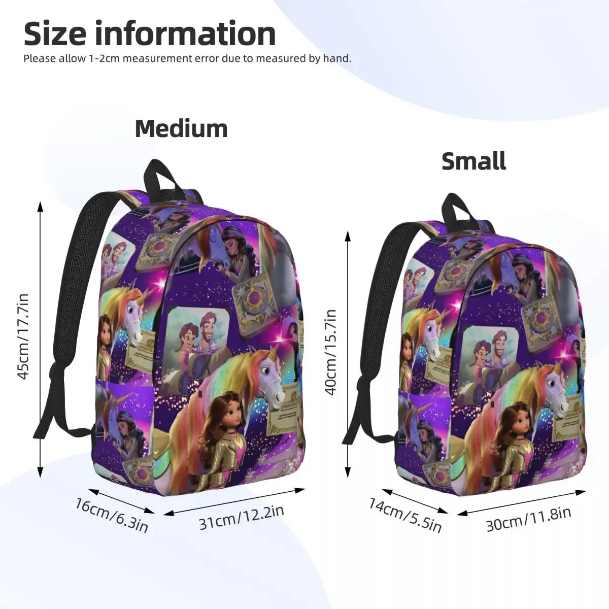 licornes a-academy animation filles cool sac à dos école en plein air randonnée voyage dessin animé mignon sac à dos hommes femmes ordinateur portable sac à bandoulière