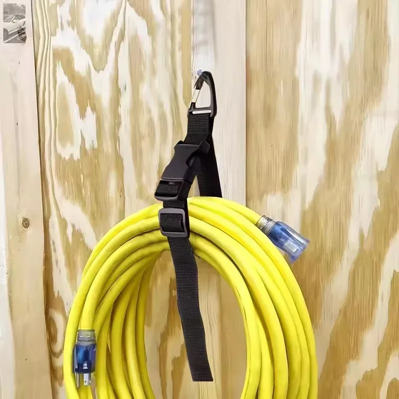 lot de 5 organiseurs de câbles extensibles robustes et réglables avec verrouillage à boucle tri-axe, support de câble en pp noir durable pour garage