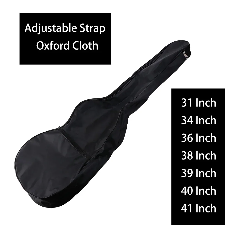 Sac de guitare à bandoulière réglable épaisse, imperméable, en tissu Oxford, sac à dos pour guitare, noir, avec fermeture éclair, sac à bandoulière unique, sacs pour instruments.