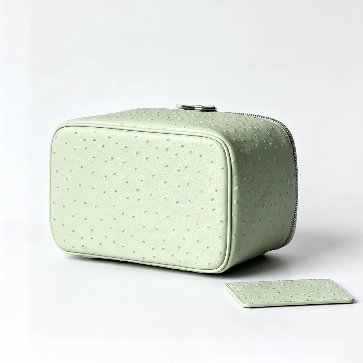 trousse de toilette de voyage en cuir véritable grande capacité, motif autruche, nouvelle collection luxe, portable, pour cosmétiques