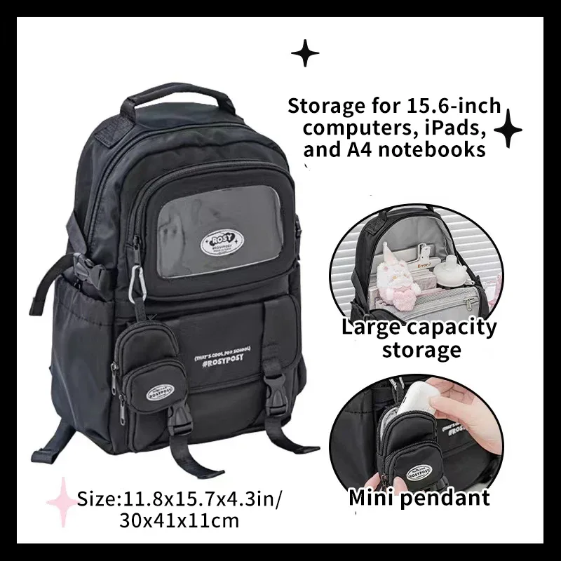 sac à dos de style crème pour lycéennes, sac d'ordinateur haute apparence, grande capacité