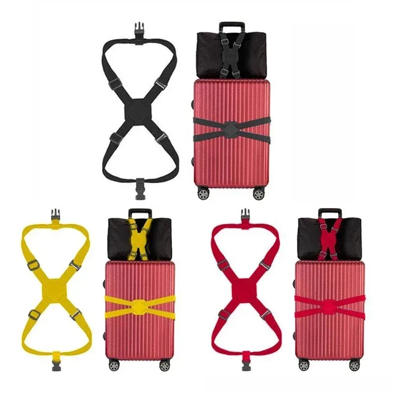 ceinture de bagage réglable, accessoires essentiels de voyage, fournitures de valise, sangle fixe élastique en nylon, sangle à boucle pour valise de voyage