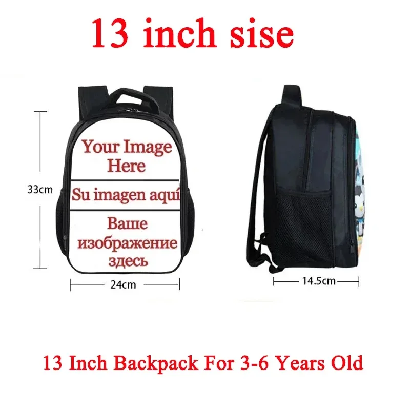 personnalisez votre logo/image/nom sac à dos enfants sacs d'école garçons filles noir sac de maternelle enfants bookbag cadeau