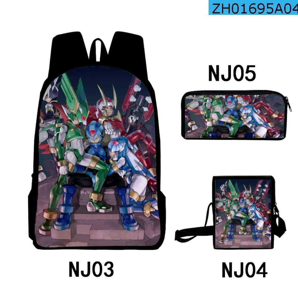 mode nouveauté cool rockman impression 3d 3 pièces/ensemble sacs d'école pour élèves sac à dos pour ordinateur portable sac à dos sac à bandoulière incliné trousse à crayons
