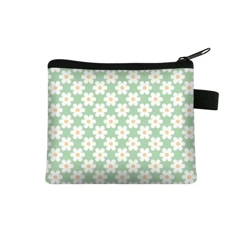 petit sac à cosmétiques imprimé floral pour filles et femmes, sac de rangement pour serviettes hygiéniques, sac de rangement pour pièces de monnaie, carte, argent, écouteurs, porte-rouge à lèvres, pochette