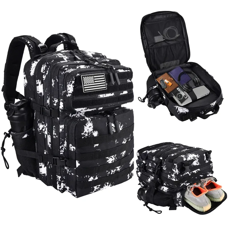 sac à dos tactique lhi 45l pour hommes, sac de sport pour athlètes, sac de voyage en plein air, randonnée, voyage d'affaires avec compartiment pour chaussures