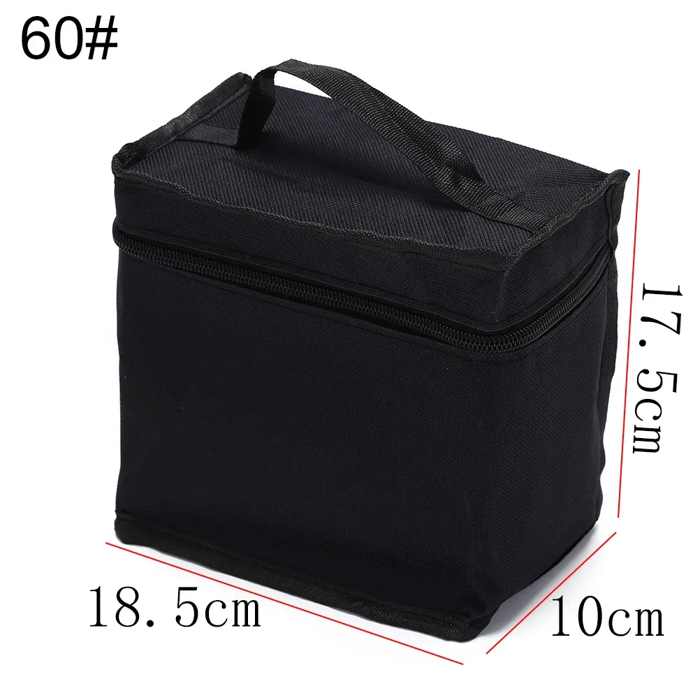 trousse de maquillage de grande capacité, sac cosmétique en toile pliante noire, stylo marqueurs d'art, fermeture à glissière, 5 tan
