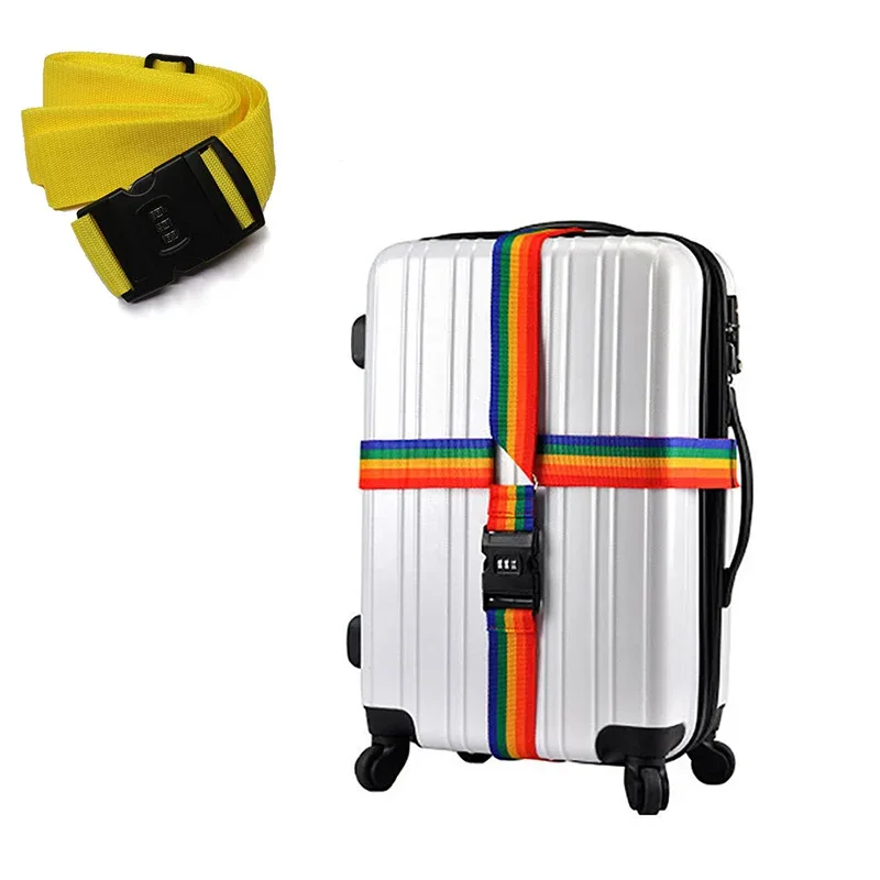 cipher lock sangles de bagage réglable valise de voyage boucle sangle ceinture de bagage accessoires de voyage valise emballage ceintures de sécurité
