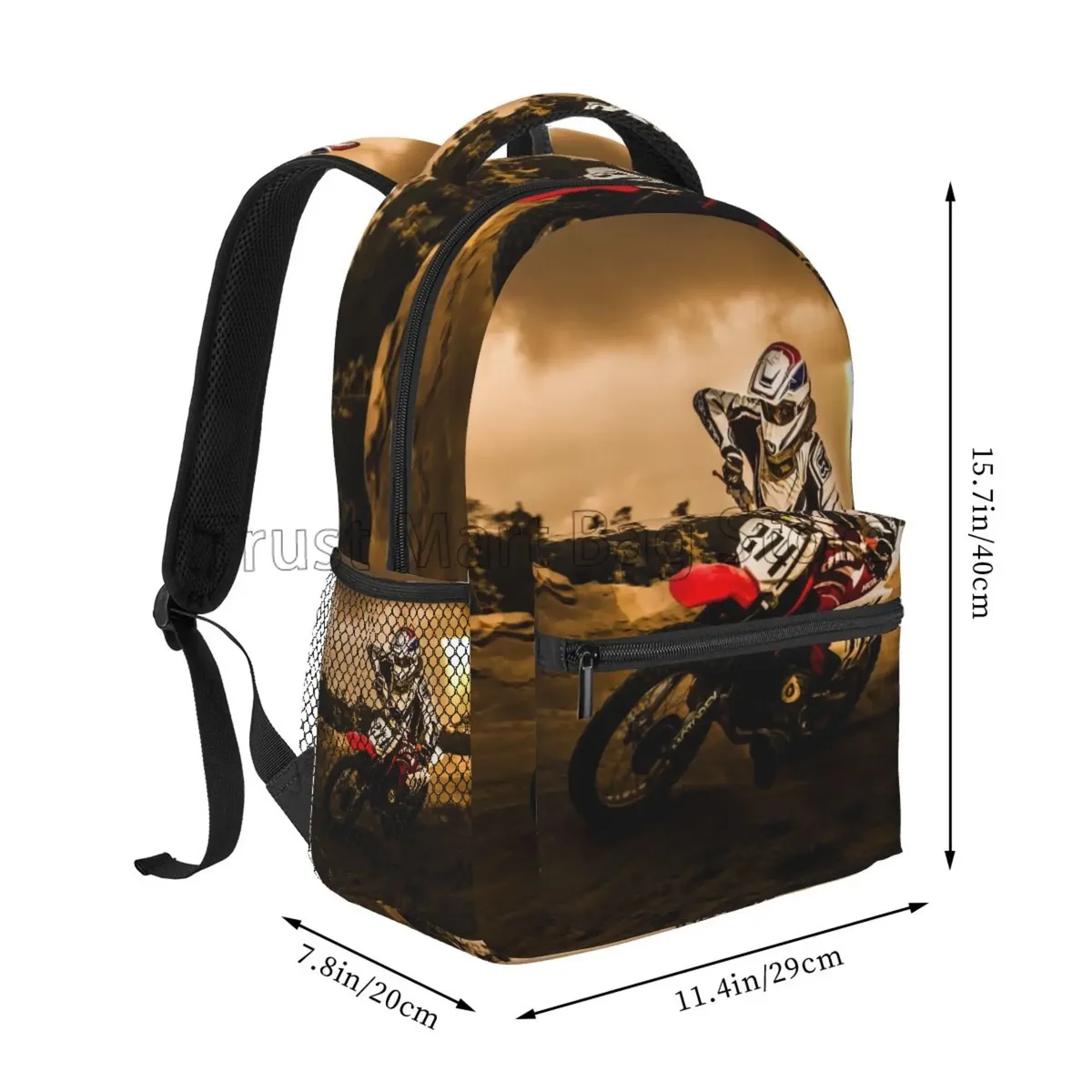 sac à dos de vélo de motocross pour garçons et filles, sac de jour universitaire décontracté, sac de voyage pour ordinateur portable, sac de retour à l'école, d343