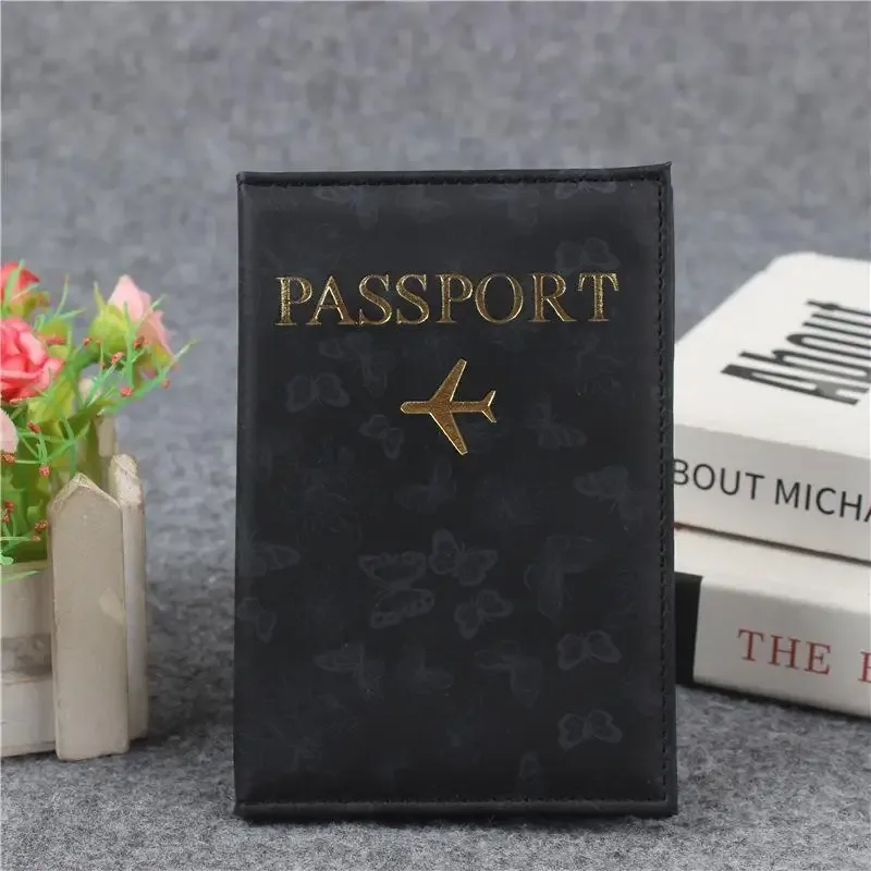 housse de passeport en cuir pu pour hommes et femmes, organisateur, porte-cartes de protection, couvertures de documents d'identité, étui de passeport de voyage, 1 pièce【smq】