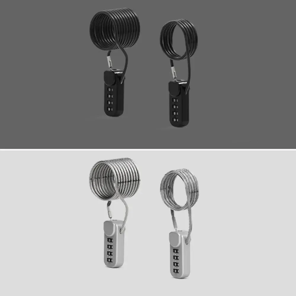 cadenas à code à 4 chiffres durable avec câble antivol à ressort, serrure à câble, serrure à mot de passe pour sac à fermeture éclair