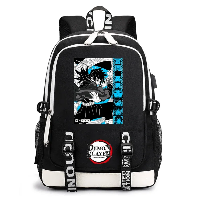 sac à dos demon slayer anime pour l'école, sac à dos léger avec port usb pour garçons, filles, enfants, étudiants