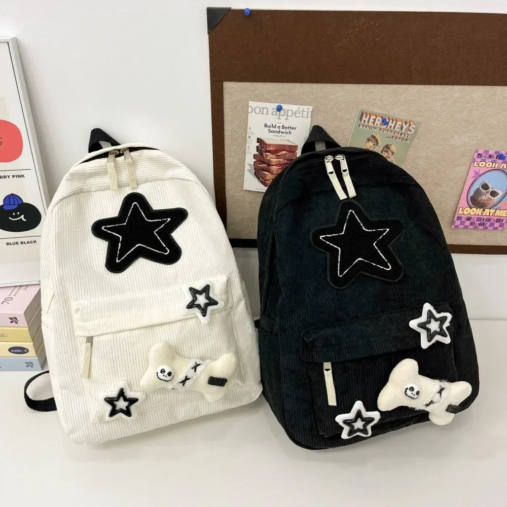 sac à dos scolaire pour adolescente, motif brodé d'étoiles, style japonais, sac de voyage de grande capacité, sac urbain durable