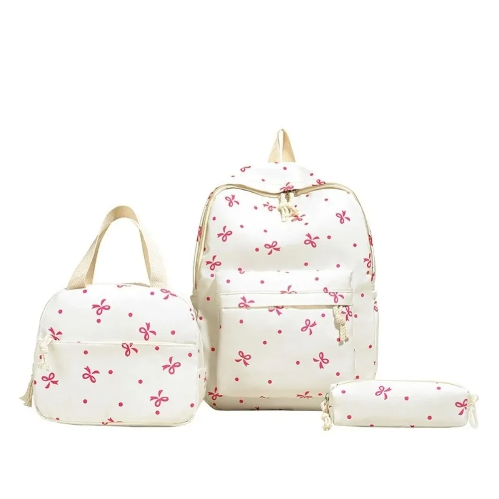 ensemble de sacs d'école trois pièces avec trousse, sac à dos en nylon grande capacité avec nœud, protection anti-rayures et sangles fixes