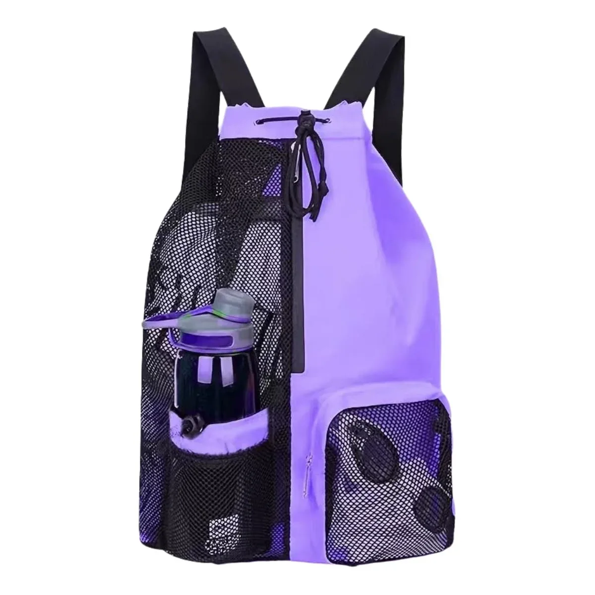 sac de plage en filet avec cordon de serrage, sac à dos de fitness portable, sac de sport pour la natation en plein air