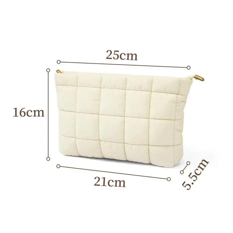 sac matelassé carré pour cosmétiques femme, pochette de rangement maquillage, organiseur simple pour rouge à lèvres et articles de toilette, petit sac à main
