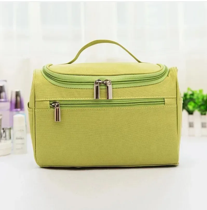 trousse à cosmétiques simple personnalisée – trousse de toilette brodée personnalisée de grande capacité, pochette de rangement de voyage portable, nom personnalisé m