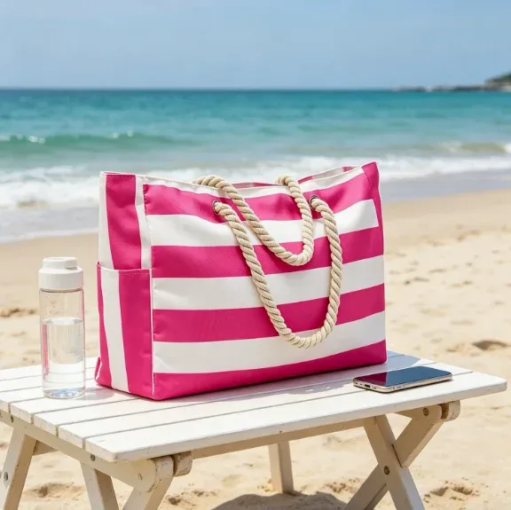 cadeau personnalisé pour la fête des mères, sac de plage rayé avec fermeture éclair, sac fourre-tout avec nom personnalisé, sacs fourre-tout pour les demoiselles d'honneur, sac de piscine imperméable