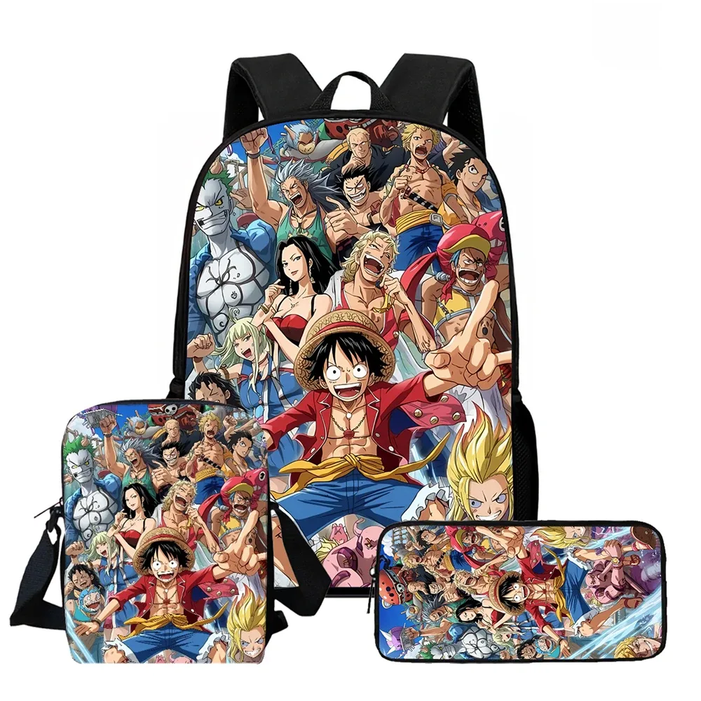 sac à dos scolaire 3-en-1 one piece léger et durable avec sac bandoulière et trousse pour enfants de 6 à 10 ans (école primaire)