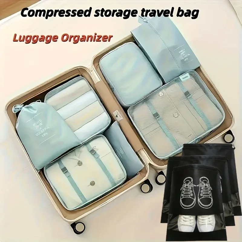 【 ensemble de 10 pièces 】 ensemble de cubes de rangement pour voyage - sacs de tri pour le linge, sacs de rangement pour le voyage