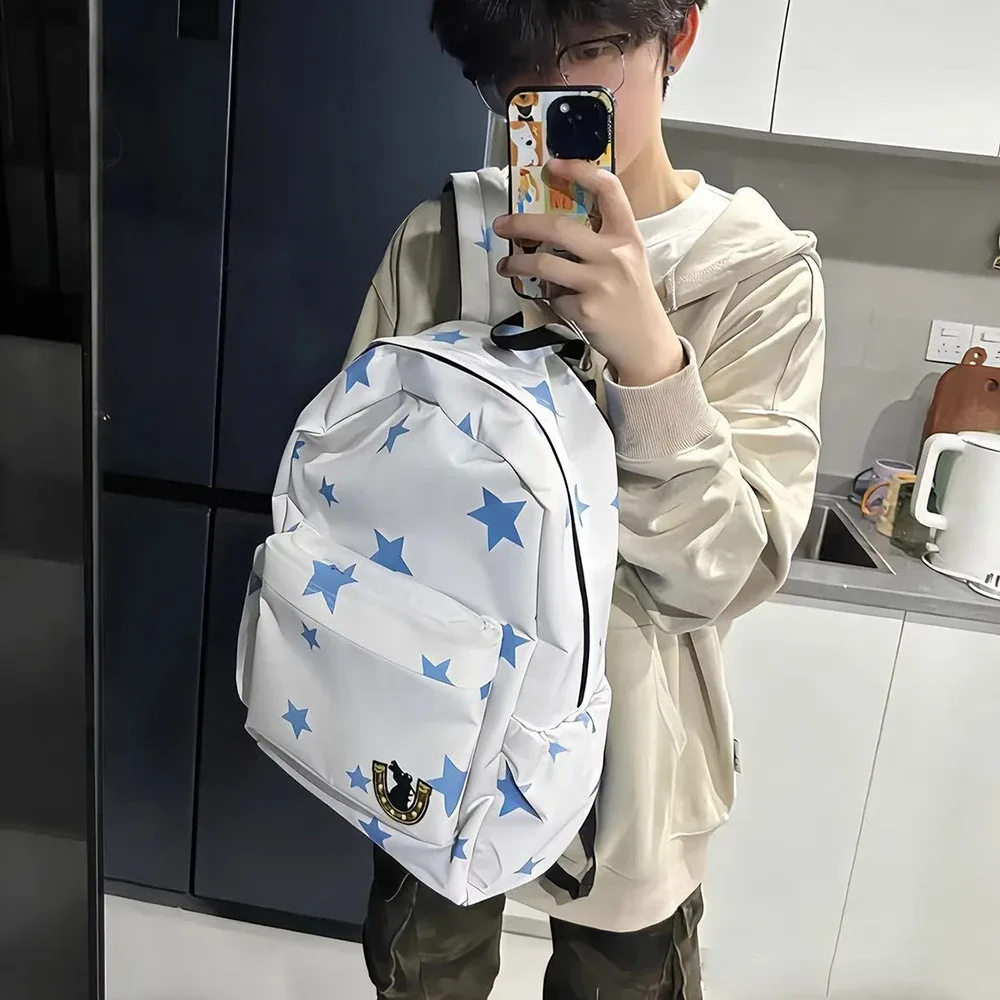 sac à bandoulière en nylon blanc pour étudiants, sac à dos de voyage unisexe, sac à main, accessoire de cosplay johnny joestar de l'anime jojo steel ball run
