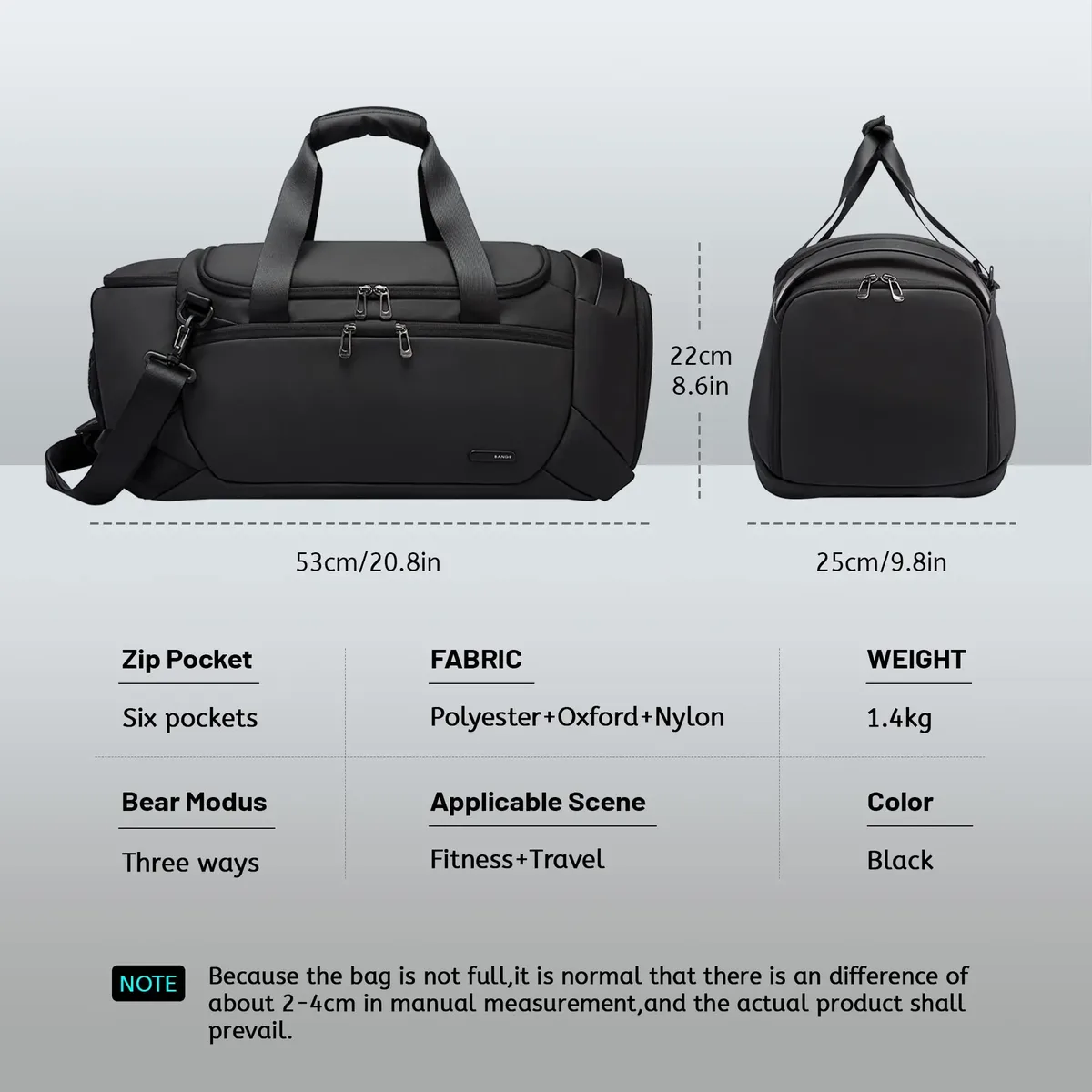 bange – sacs polochons de sport imperméables avec compartiment à chaussures, sac de sport de 21 pouces pour hommes avec compartiment humide et sec, sacs de voyage