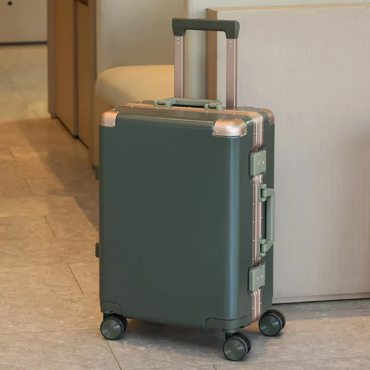 colenara valise à cadre en aluminium 20 "22" 24 "26" 28 "30 pouces boîtier de chariot abs + boîte d'embarquement pc valise de voyage de grande capacité pour femmes
